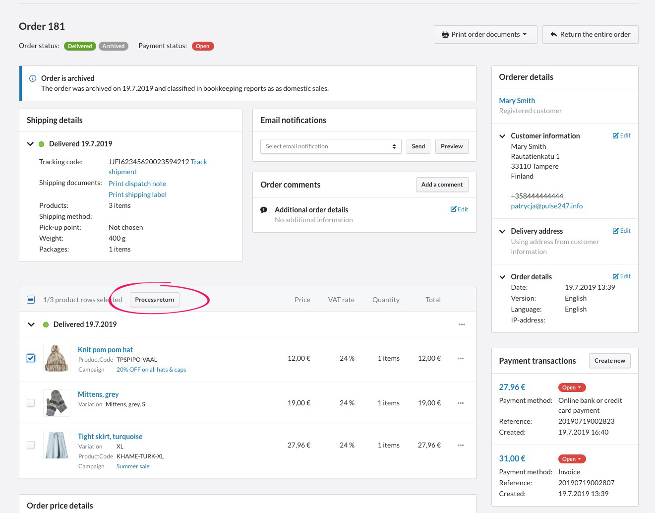 Archiving orders for bookkeeping purposes | MyCashflow Support